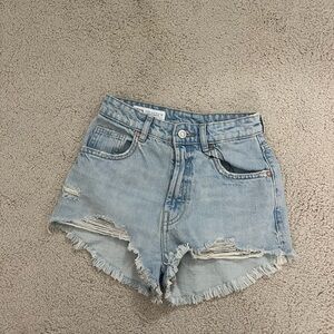zara denim shorts